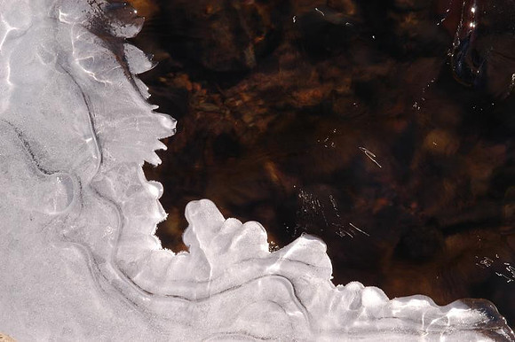 ice and brown water